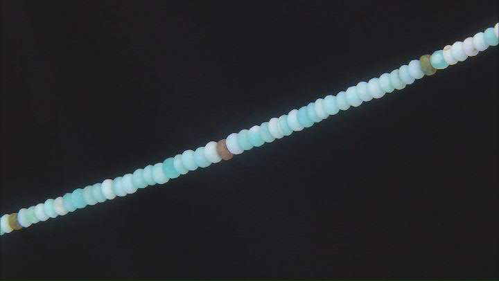 Sky Blue Opal 6x4-8x6mm Faceted Rondelle Bead Strand Approximately 16" in Length Video Thumbnail