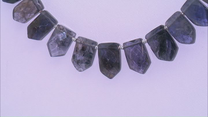 Iolite 6x8-7x12mm Faceted Shield Shape Bead Strand Approximately 16" in Length Video Thumbnail