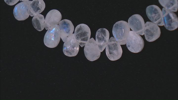 Rainbow Moonstone 5x4-7x5mm Faceted Teardrop Bead Strand Approximately 16" in Length Video Thumbnail