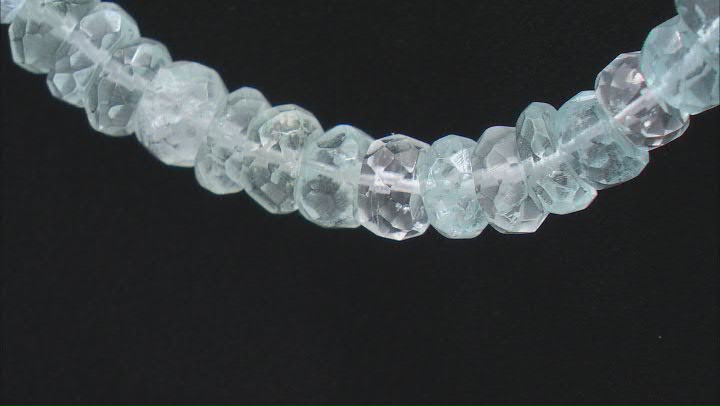 Blue Santa Maria Aquamarine Color 3x2-5x3mm Faceted Rondelle Bead Strand Video Thumbnail