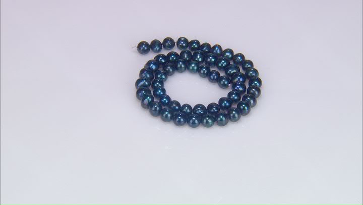Black Cultured Freshwater Pearl 7-8mm Potato Bead Strand Approximately 14-15" in Length Video Thumbnail