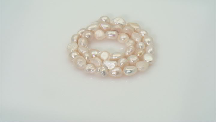 White Cultured Freshwater Pearl 8-9mm Baroque Bead Strand Approximately 14-15" in Length Video Thumbnail
