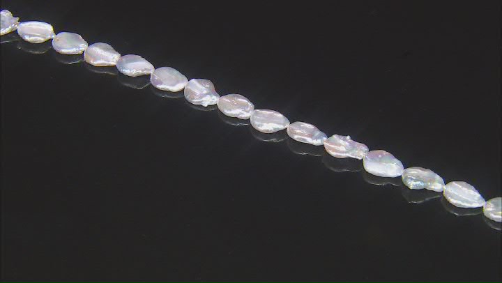 White Cultured Freshwater Pearl 17-18mm Coin Bead Strand Approximately 14-15" in Length Video Thumbnail