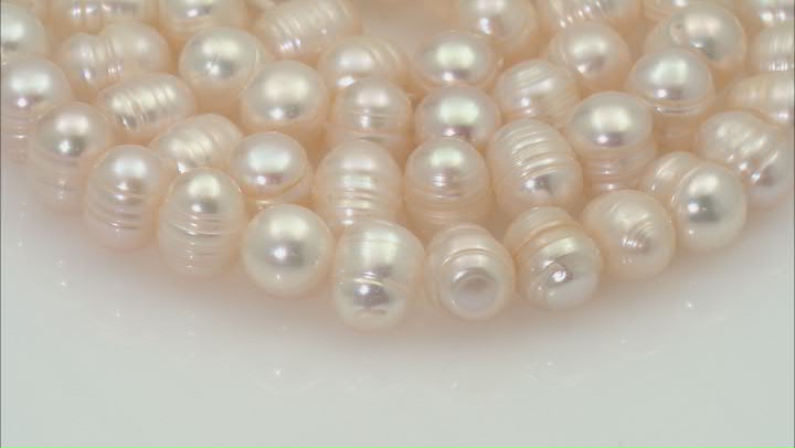 White Cultured Freshwater Pearl 7-8mm Potato Bead Strand Approximately 15-15.5" in Length Video Thumbnail