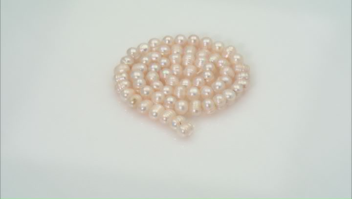 White Cultured Freshwater Pearl 7-8mm Potato Bead Strand Approximately 15-15.5" in Length Video Thumbnail