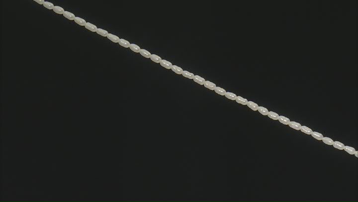 White Cultured Freshwater Pearls 2.5x4.5-3.5x6mm Rice Shaped Bead Strand Video Thumbnail