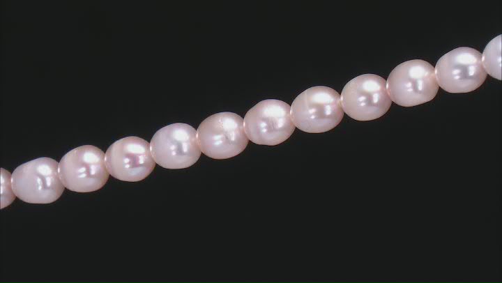 Pink Cultured Freshwater Pearl 5.5x6.5-8mm Rice Bead Strand Approximately 15.5-16" in Length Video Thumbnail