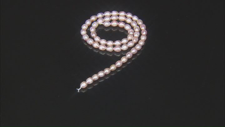Pink Cultured Freshwater Pearl 5.5x6.5-8mm Rice Bead Strand Approximately 15.5-16" in Length Video Thumbnail