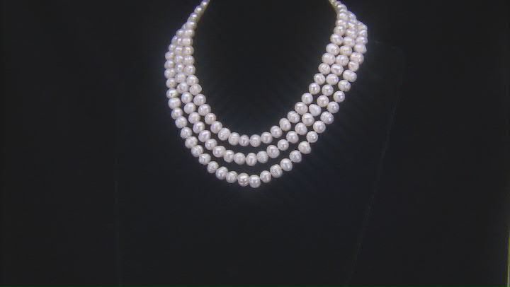 White Cultured Freshwater Pearl 9-11mm Potato Shaped Endless Bead Strand Video Thumbnail