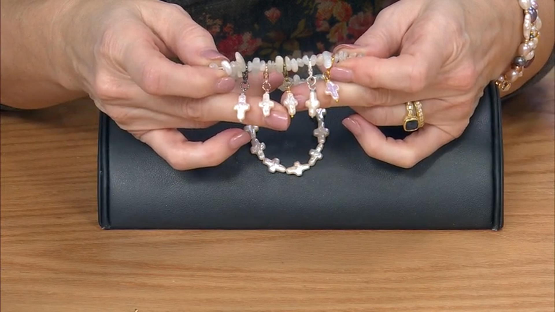 White Cultured Freshwater Pearl 7.5x13.5-8x14mm Cross Shaped Bead Strand Video Thumbnail