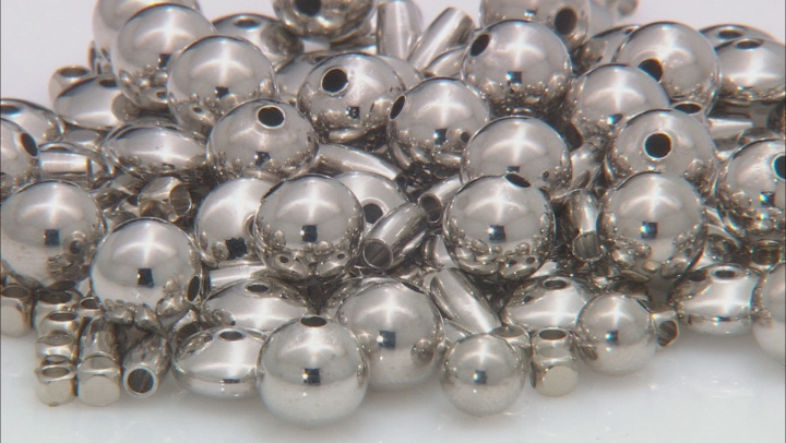 Metal Bead Set in Silver Tone Assorted Shapes And Sizes Appx 226 pieces Total Video Thumbnail