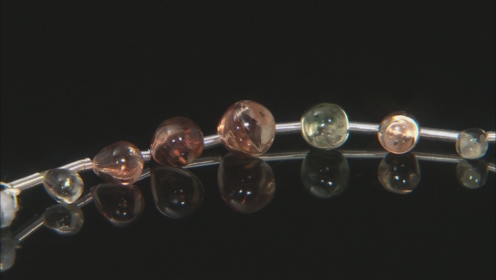 Oregon Sunstone Multicolor 7pc Graduated Drop Beads Appx 6x4mm-9x7mm Video Thumbnail