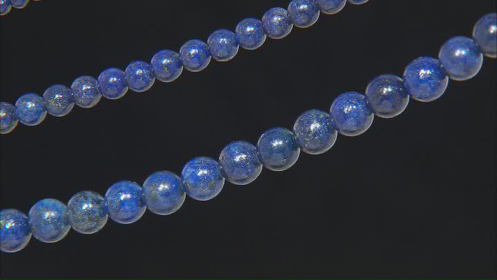 Lapis Lazuli Round Bead Strand Set/3 in Appx 4, 6 & 8mm Appx 15-16" Length Video Thumbnail