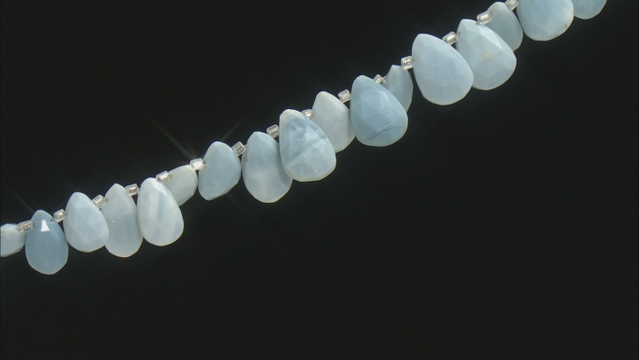 Blue Opal Appx 9x12-12x16mm Graduated Faceted Pear Shape Bead Strand Appx 8" Video Thumbnail