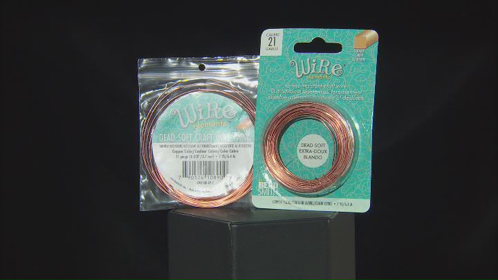 Wire Tarnish Resistance Soft Temper 21G Half Round and Square Natural Copper appx 14yd Total Video Thumbnail