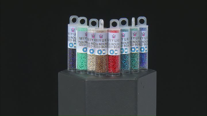 15/0 Glass Seed Bead Kit in 8 Assorted Colors Video Thumbnail