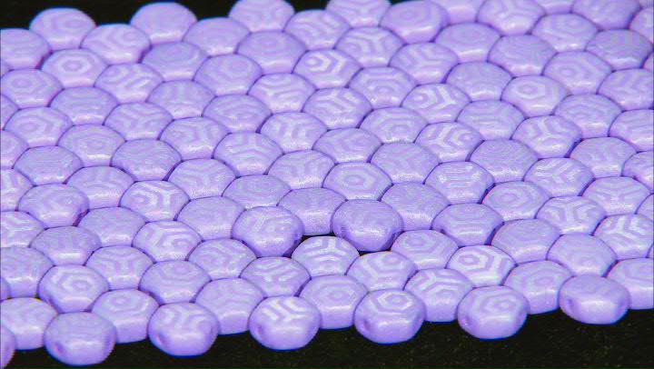 Honeycomb 6mm Glass Beads in Laser Silk Violet Web Appx 240 Beads Video Thumbnail