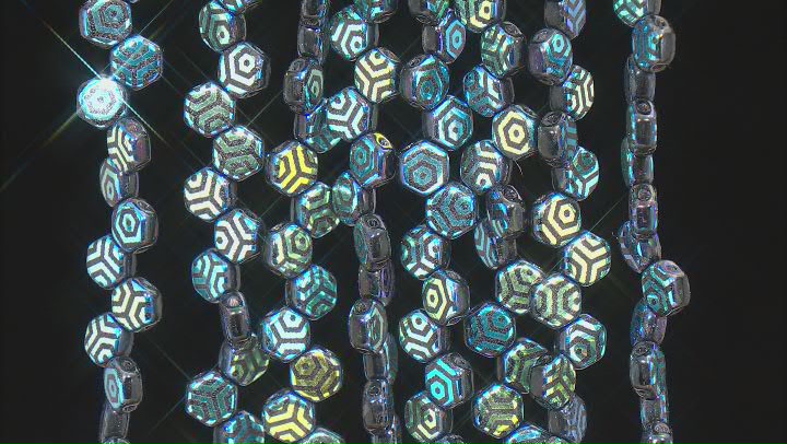 Honeycomb 6mm Glass Beads in Jet Color Laser Web Ab Appx 240 Beads Video Thumbnail