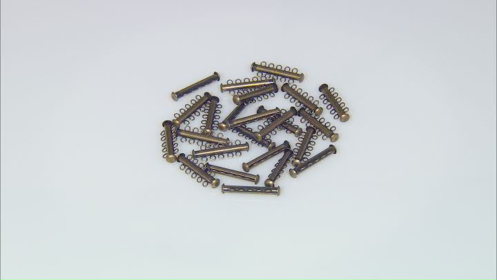5-Strand Magnetic Clasp Set of Appx 24 Pieces in Antiqued Gold Tone Appx 32mm Video Thumbnail