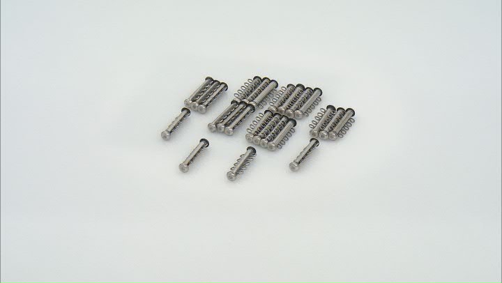 5-Strand Slide Clasp Set of Appx 24 Pieces in Antiqued Silver Tone Appx 32mm Video Thumbnail