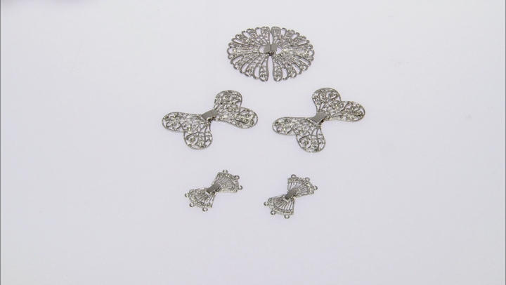 Filigree Clasp Set of 5 in Silver Tone in 3 Styles Video Thumbnail