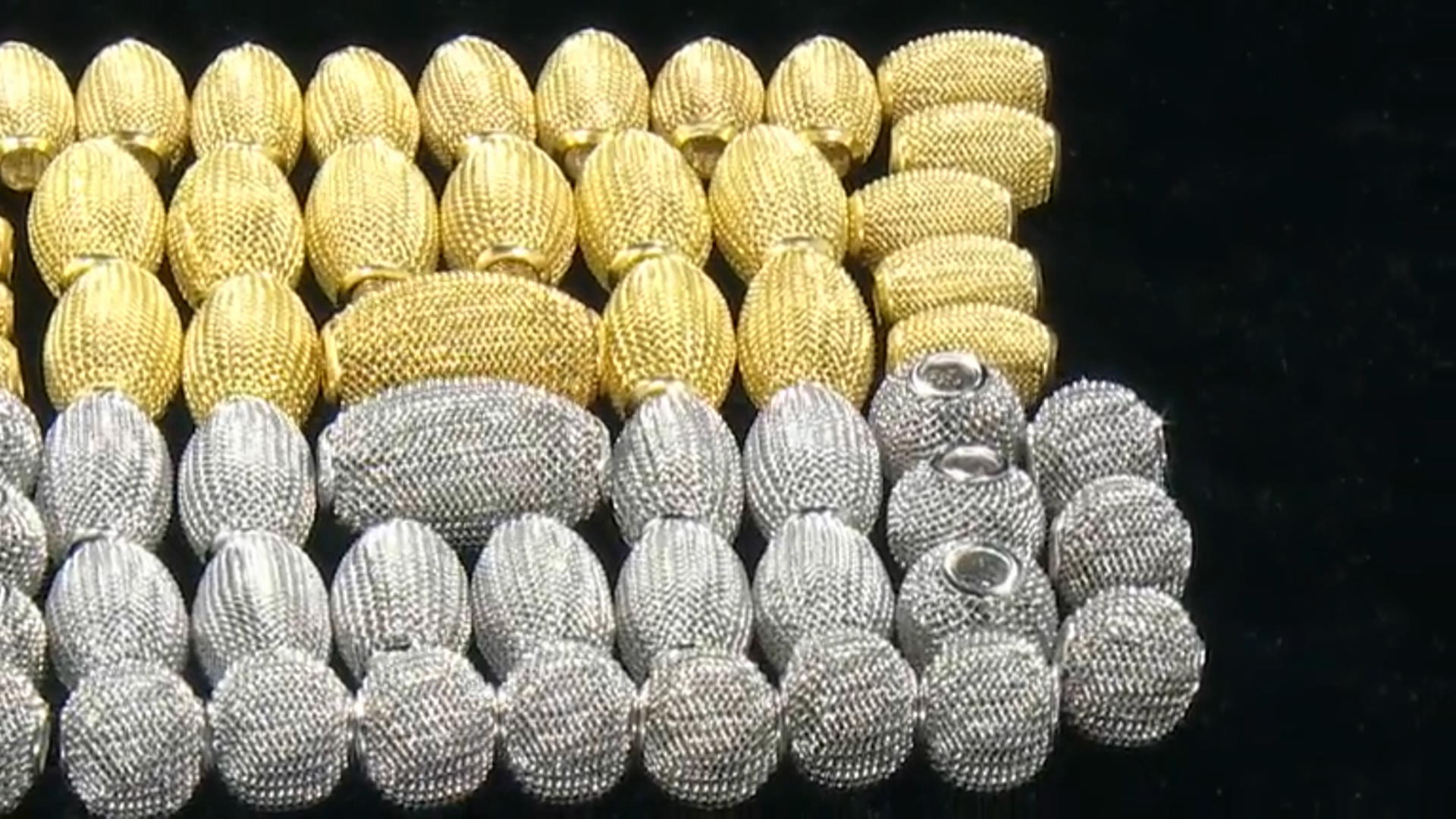 Mesh Oval Metal Bead Kit in Silver and Gold Tones Includes 4 Sizes Appx 62 Beads Total Video Thumbnail