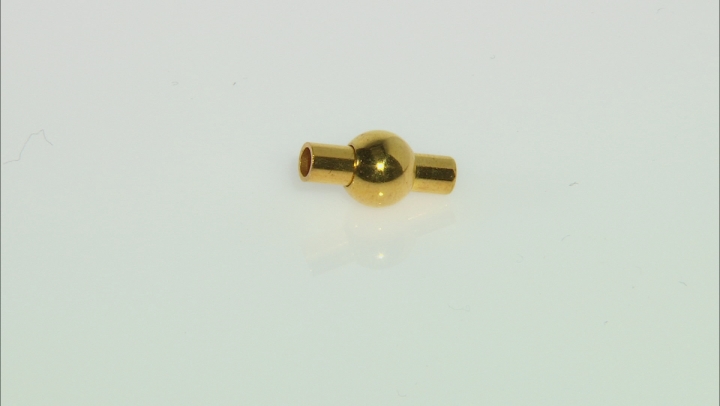 Magnetic Ball Clasp in Gold Tone Over Brass Appx 15x8mm with Appx 3mm Large Hole Video Thumbnail