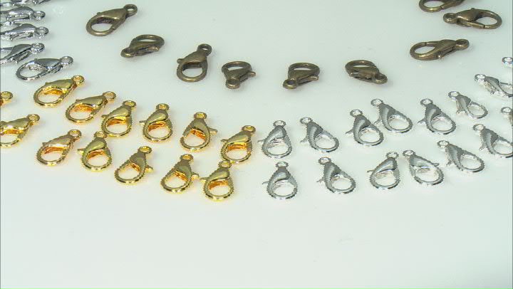 Lobster Style Clasp Findings in Assorted Tones in Storage Case Appx 160 Pieces Total Video Thumbnail