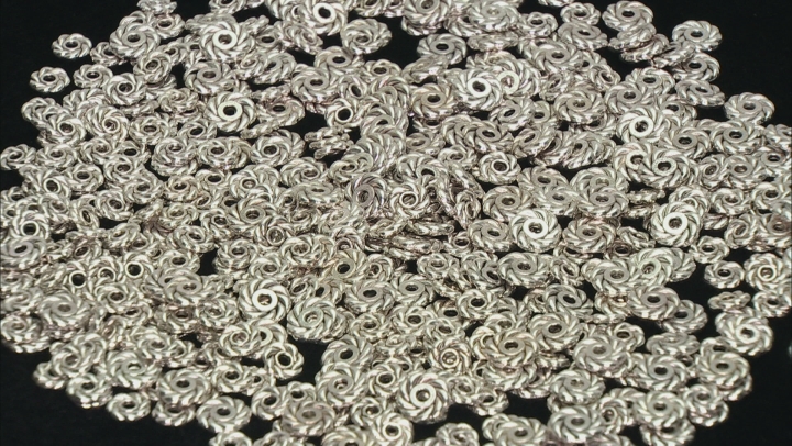 Rope Design Spacer Beads in Antiqued Silver Tone in 2 Sizes Appx 500 Pieces Total Video Thumbnail