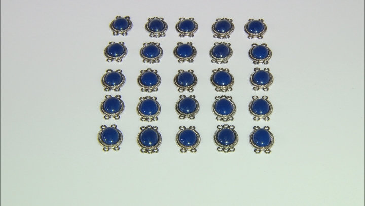 Lapis Simulant Connector Kit in Antiqued Silver Tone Appx 25 Pieces Video Thumbnail