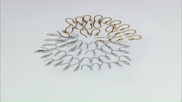 Stainless Steel Ear Wire Kit in 3 Styles in Silver Tone and Gold Tone 30 Pairs Total Video Thumbnail