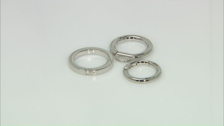 Large Spring Ring Clasp Kit in Silver Tone in 3 Styles 12 Pieces Total Video Thumbnail