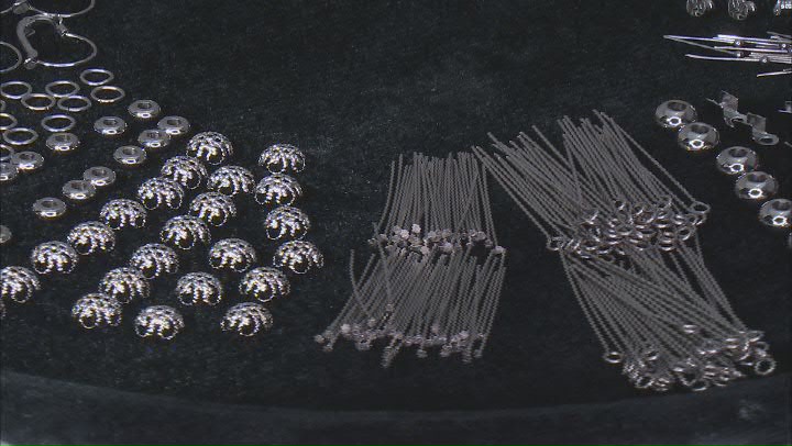 Stainless Steel Findings Kit Includes Jump Rings, Head Pins, Beads, and Crimps Appx 708 Pieces Total Video Thumbnail