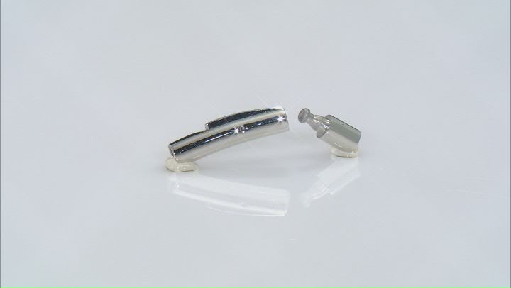 Bayonet Style Clasp in Stainless Steel Appx 28x5mm with Appx 3mm Large Hole Video Thumbnail