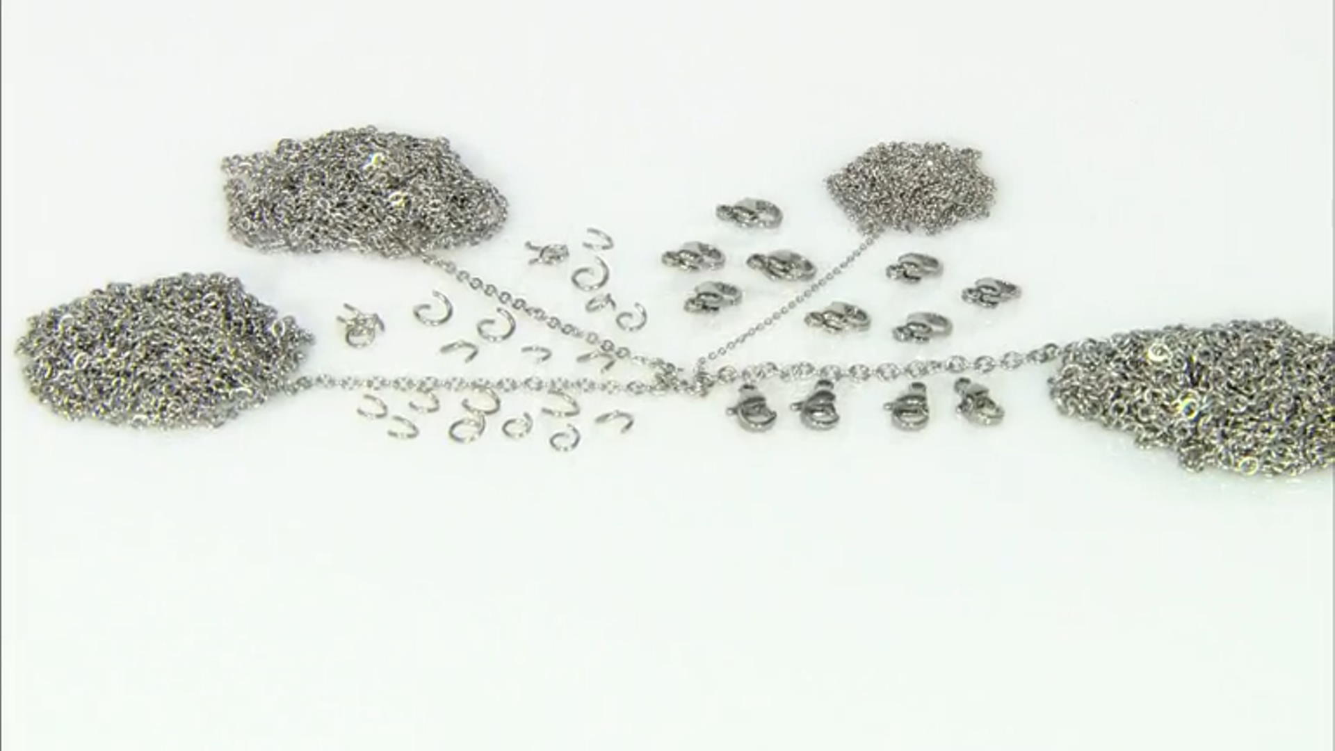 Stainless Steel Chain Appx 400" Total with Findings Appx 40 Pieces Total Video Thumbnail