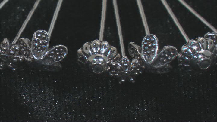 Floral Headpin Kit in 4 Designs in Antiqued Silver Tone Appx 60 Pieces Total Video Thumbnail