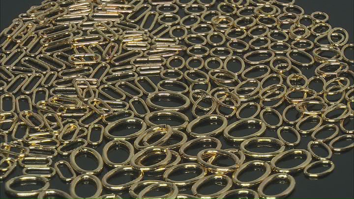 Oval Jump Rings Kit in 6 Sizes in Gold Tone Appx 260 Pieces Video Thumbnail