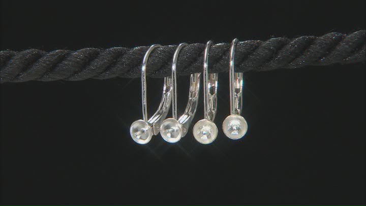 Sterling Silver Lever Back Earring Findings with Cup and Peg Appx 14x10mm 2 Pair Video Thumbnail