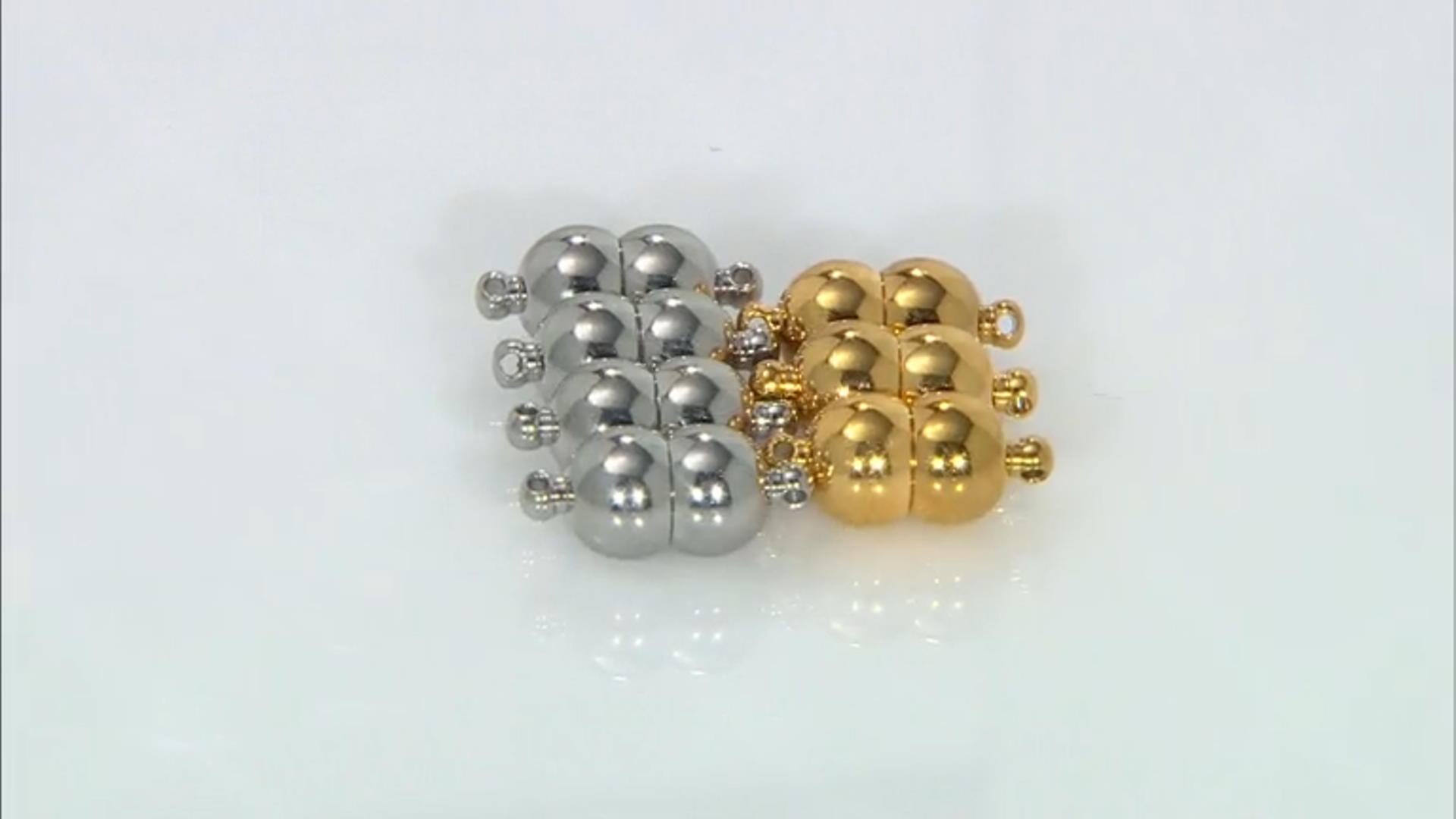 Stainless Steel and 18K Gold Over Stainless Steel Magnetic Clasp Set of 7 Video Thumbnail