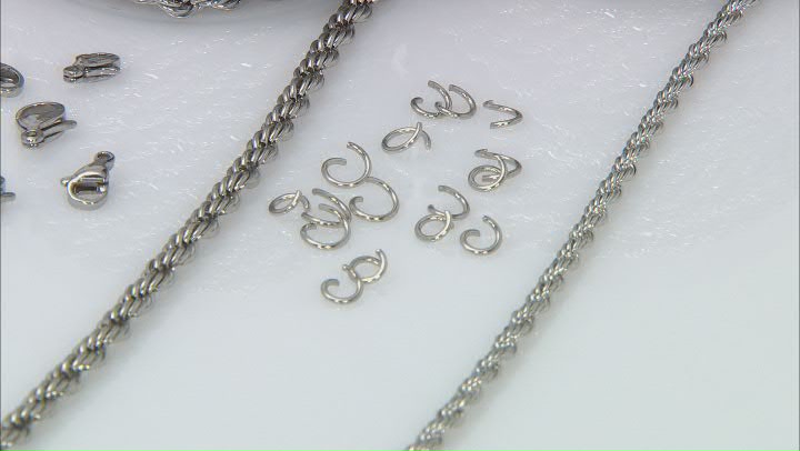 Stainless Steel Unfinished Rope Chain in 3 Sizes with Findings Video Thumbnail