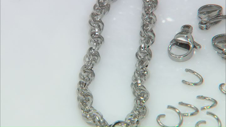 Stainless Steel Loose Rope Chain in 2 Sizes with Findings Video Thumbnail