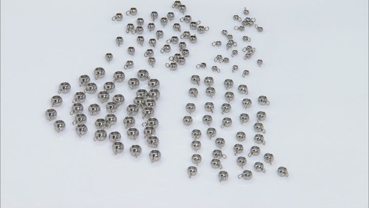 Stainless Steel appx 3-6mm Rondelle Bails in 4 Sizes with Large Hole 160 Pieces Total Video Thumbnail