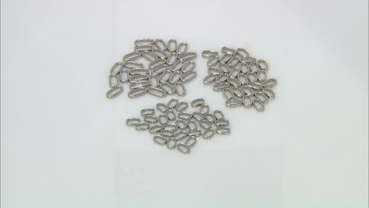 Stainless Steel Paperclip Link Spacer Rings in 3 Sizes Appx 90 Pieces Total Video Thumbnail