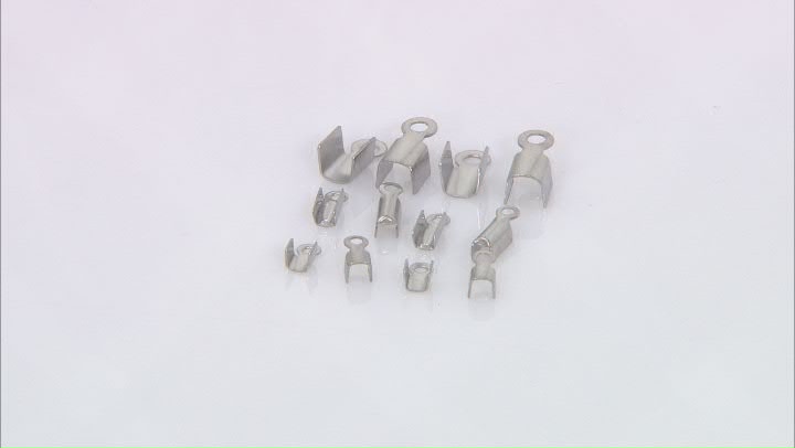 Stainless Steel Folding End Crimps with Ring in 3 Sizes Appx 450 Pieces Total Video Thumbnail