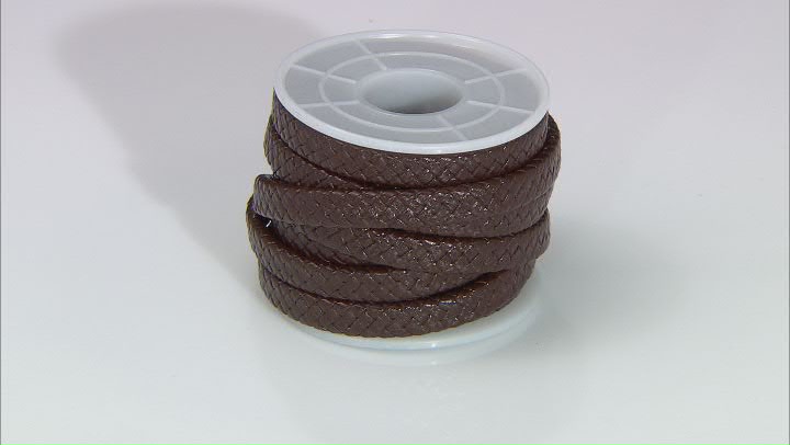 Round Braided Brown Leather Cord Appx 3M Total Video Thumbnail