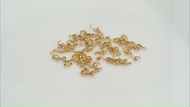 18K Gold over Stainless Steel Appx 4x9mm Clam Shell Bead Tip Findings Appx 100 Pieces Video Thumbnail
