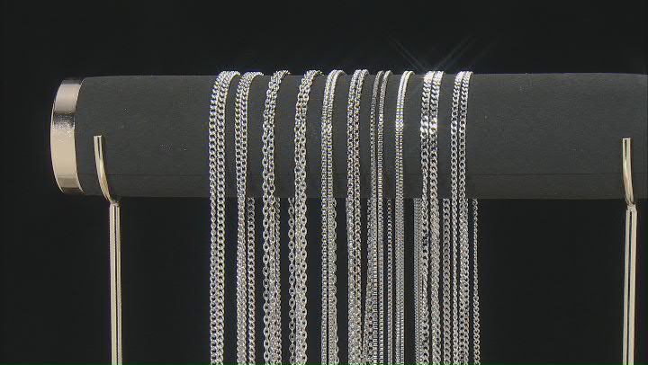 Stainless Steel Finished Chain Set of 20 in 18" & 24" in length & Assorted Styles with Lobster Clasp Video Thumbnail