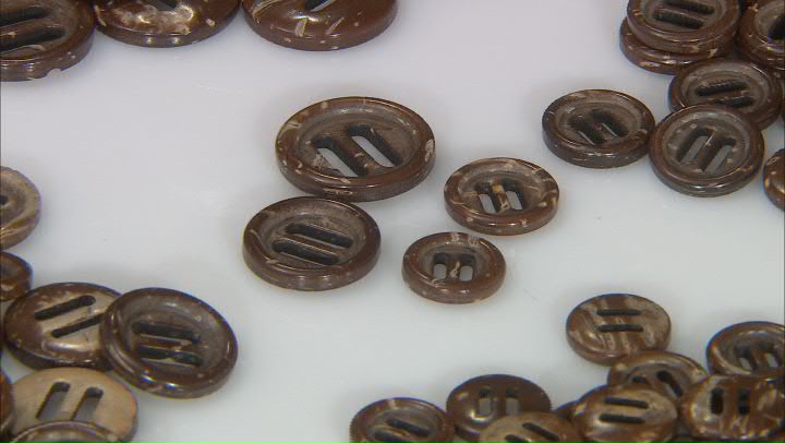Coconut Shell Button Clasps in 4 Sizes Appx 200 Pieces Total Video Thumbnail