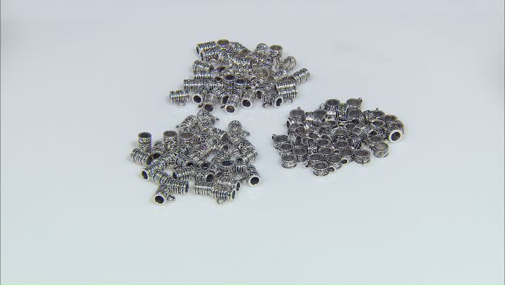 Slider Bails in 3 Designs in Antiqued Silver Tone Appx 180 Pieces Total Video Thumbnail