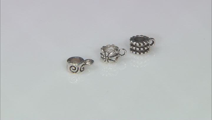 Slider Bails in 3 Designs in Antiqued Silver Tone Appx 100 Pieces Total Video Thumbnail